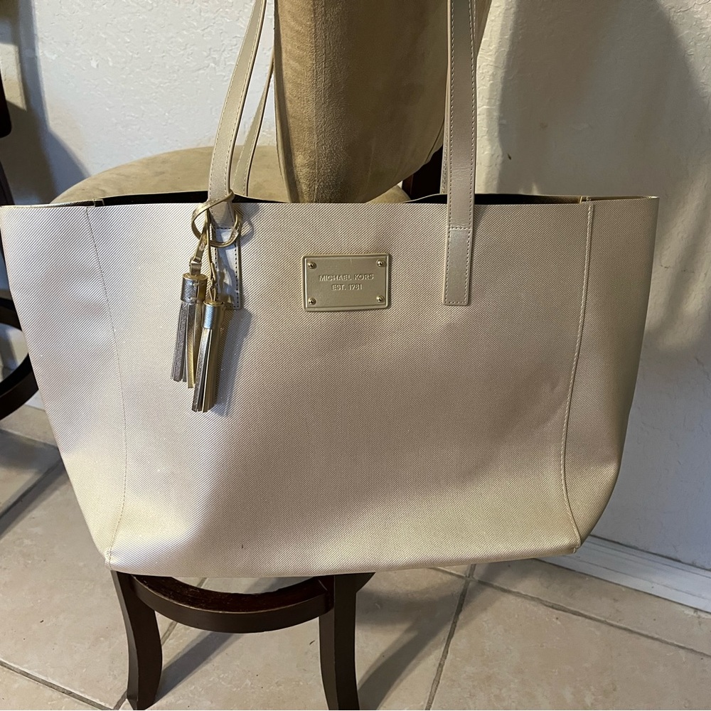 Michael Kors gold glitter tote